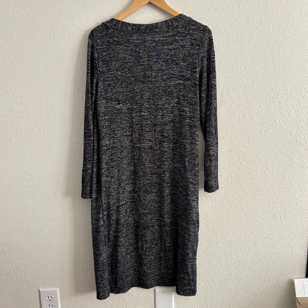 Soft Small Gray Duster Sweater with Pockets - Picture 2 of 4